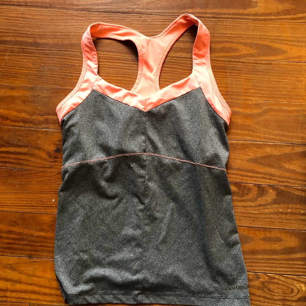New Balance Grey and Peach Sports Tank Size Small